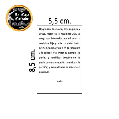 Estampas Santa Ana y la Virgen Niña con Oración - Imagen 2