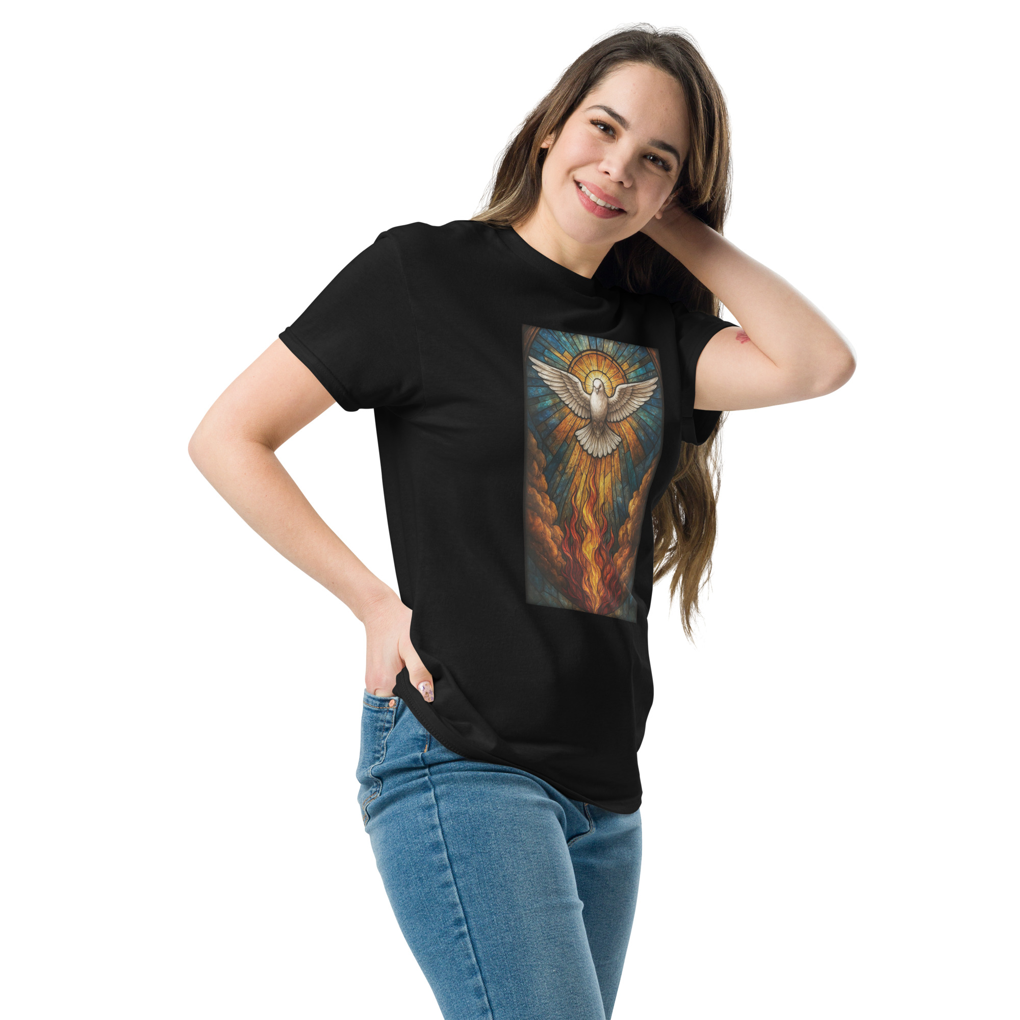 Camiseta Unisex Espíritu Santo en Vidriera - Imagen 5