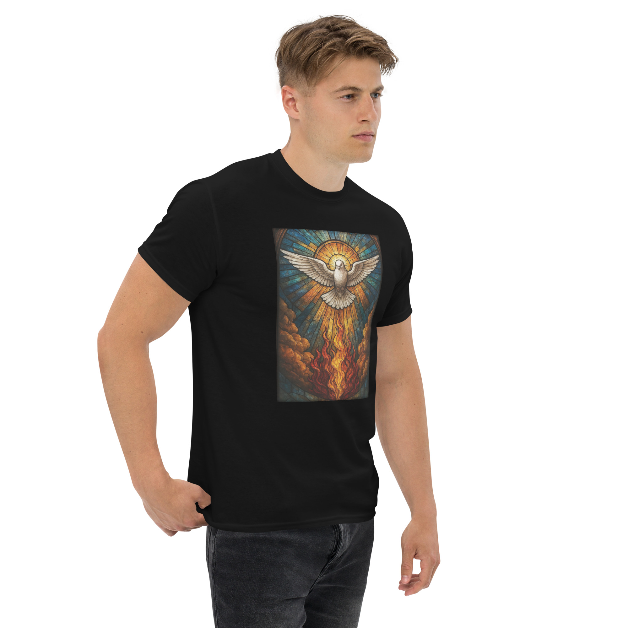 Camiseta Unisex Espíritu Santo en Vidriera - Imagen 4