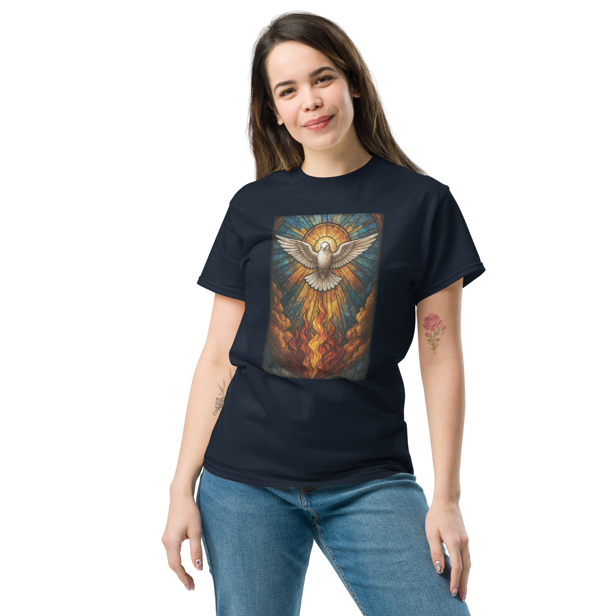 Camiseta Unisex Espíritu Santo en Vidriera - Imagen 8