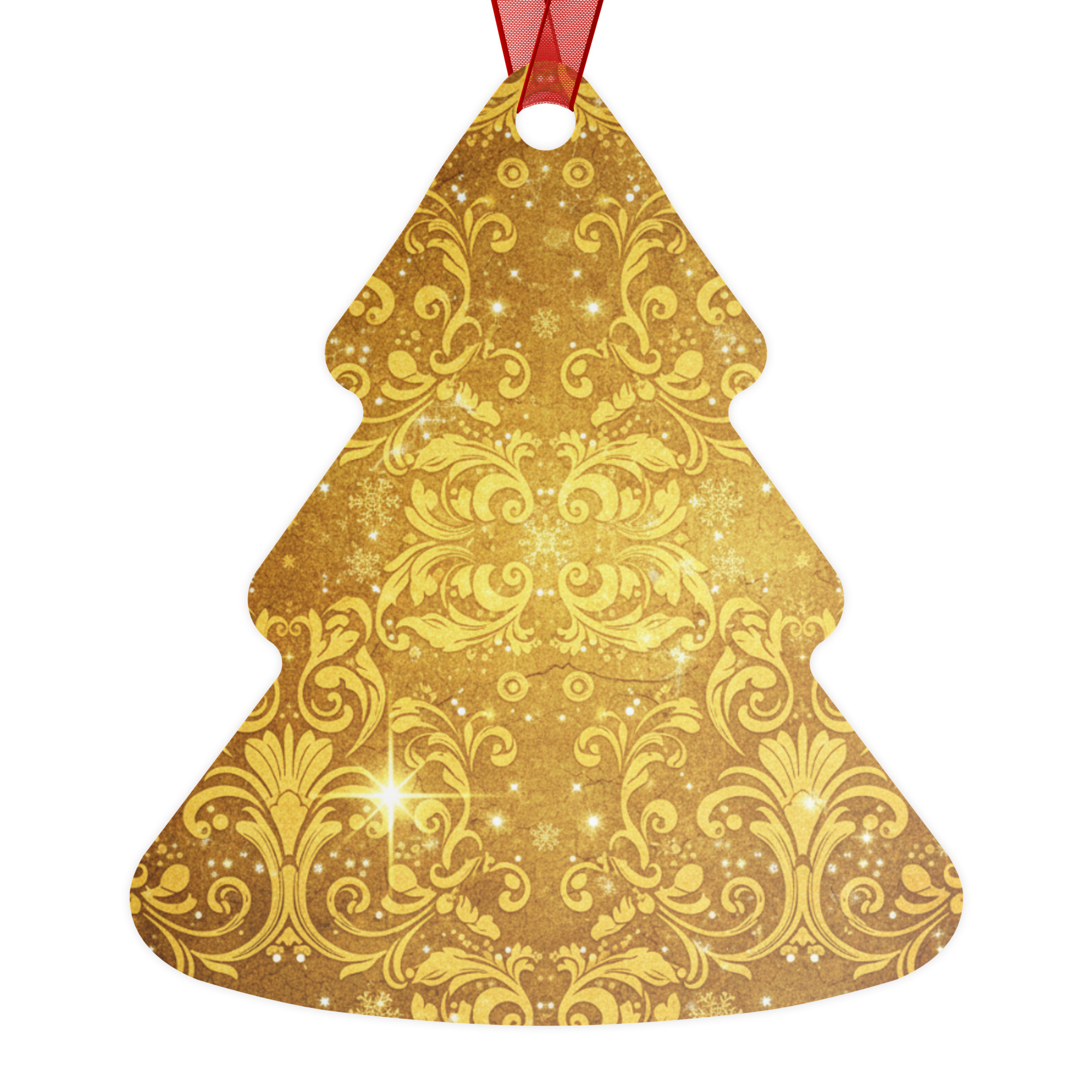 Adorno Navideño Arbol Estampado Dorado - Imagen 3