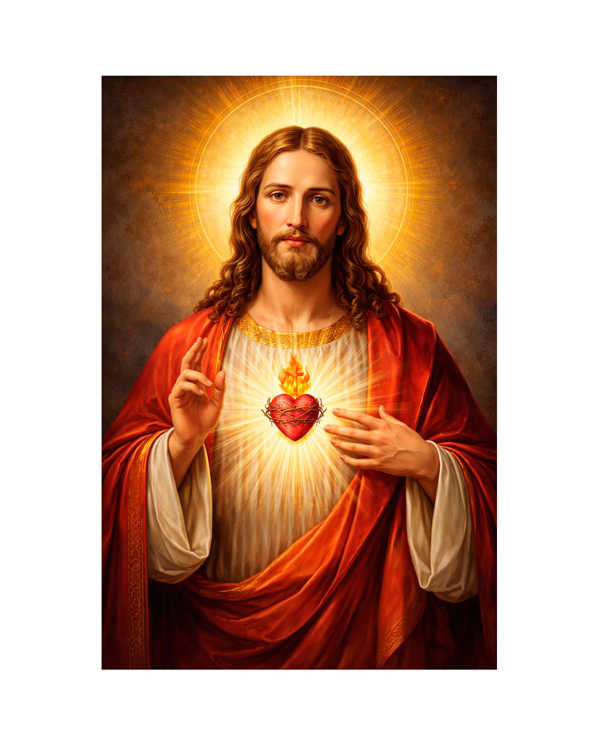 Estampas del Sagrado Corazón de Jesús con oración disponibles en packs de 100, 250, 500 y 1.000 unidades