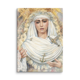 Lienzo de Nuestra Señora de la Esperanza de Triana en acuarela cofrade