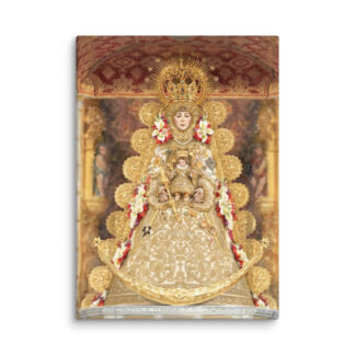 Acuarela de la Virgen del Rocío sobre Lienzo | Decoración Cofrade